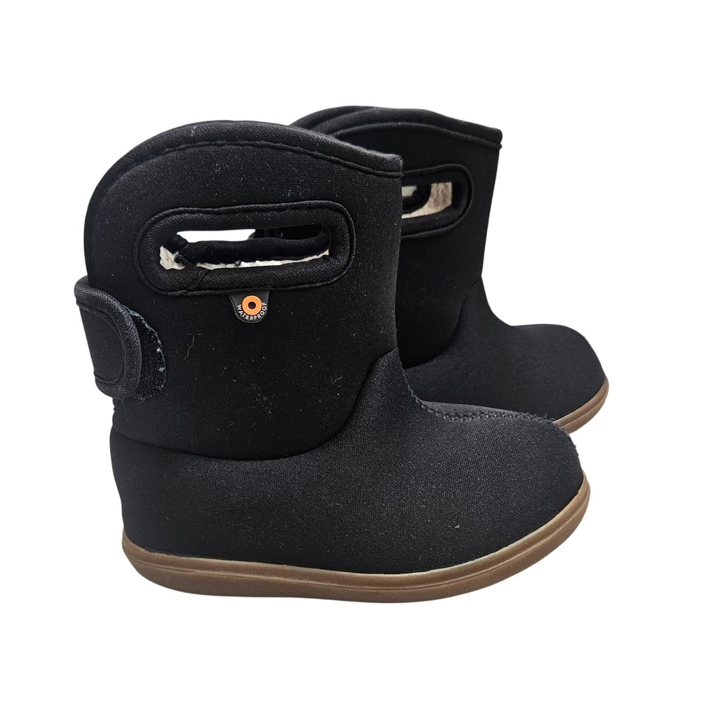 Bogs Winter Boots Infants 7 Black Waterproof Faux Fur Lined Baby Bogs Solid